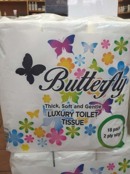Butterfly 2 PLY Toilet paper, 350 sheets, 18 rolls