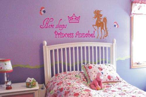 Vinyl decal Here sleeps Princess
