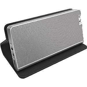 Panasonic SC-NA10 Bluetooth speaker with NFC and leather cover.