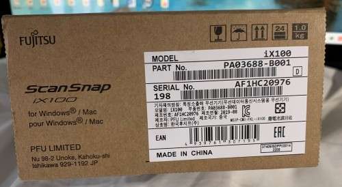 Fujitsu ScanSnap iX100 Wireless Mobile Scanner, new.