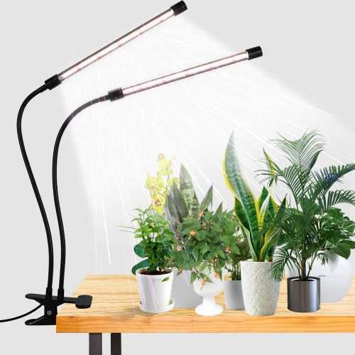 Two head LED Grow Light for Plants with timer.