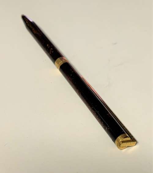 S.T. Dupont Paris Laque de chine brown gold dust ballpoint pen
