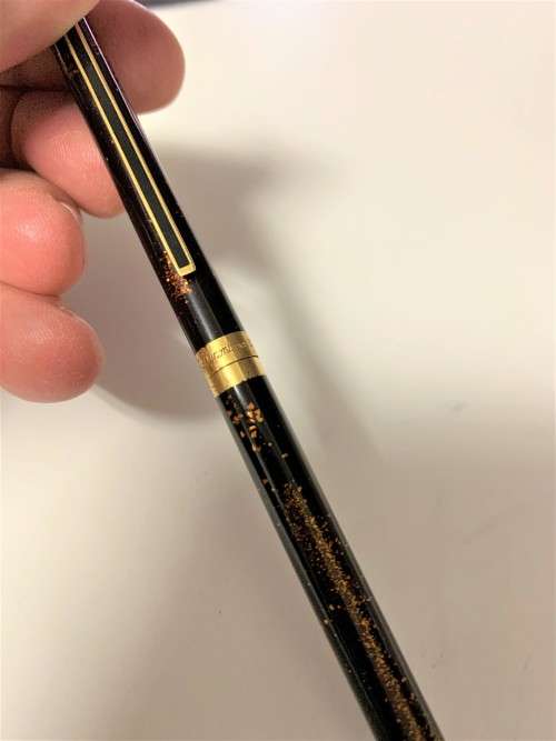 S.T. Dupont Paris Laque de chine brown gold dust ballpoint pen