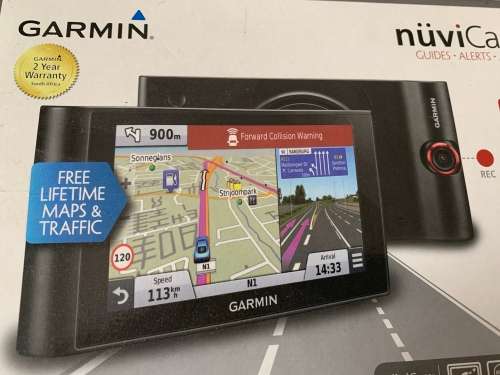Garmin nuviCam LMT with an integrated dash camera.