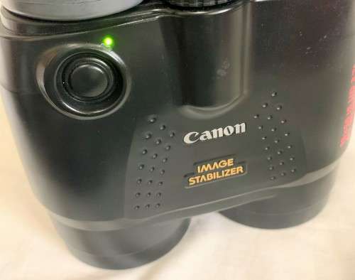 Crystal clear view, Canon 18x50 image-stabilized binoculars.