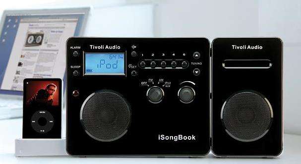 Tivoli iSongBook Portable Audio System with iPod docking, radio and alarm.