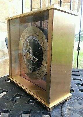 Vintage 1980s SHELF MANTEL SEIKO QUARTZ WORLD CLOCK Time International Date Line GMT Cities