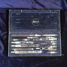Vintage KERN AARAU SWISS A330 drafting set SWISS HARTCHROM