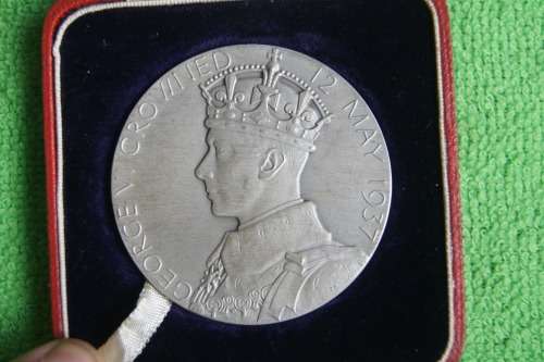 Huge Sterling Silver Medal for the Coronation of King George VI and Queen Elizabeth - 12 May 1937