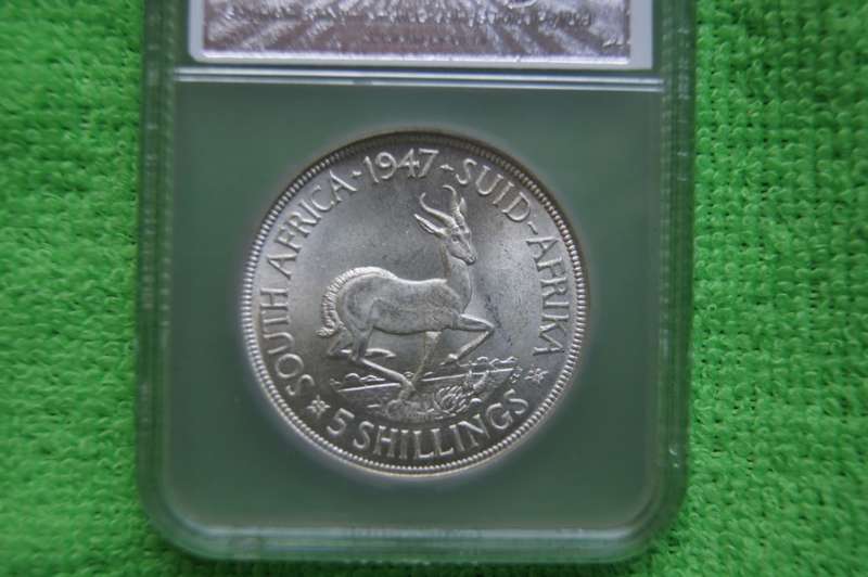1947 South Africa 5 Shillings - SANGS AU 55