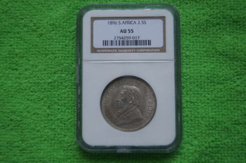 1896 South Africa 2.5 Shillings - NGC AU55