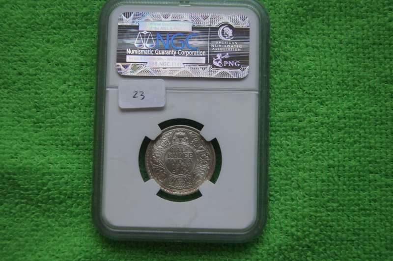 1934 (C) India British Colonial Half Rupee - NGC MS63