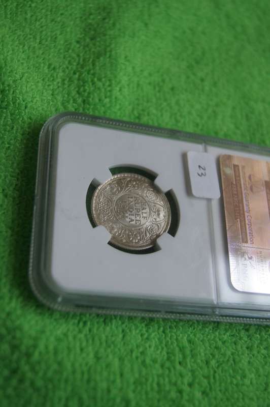 1934 (C) India British Colonial Half Rupee - NGC MS63