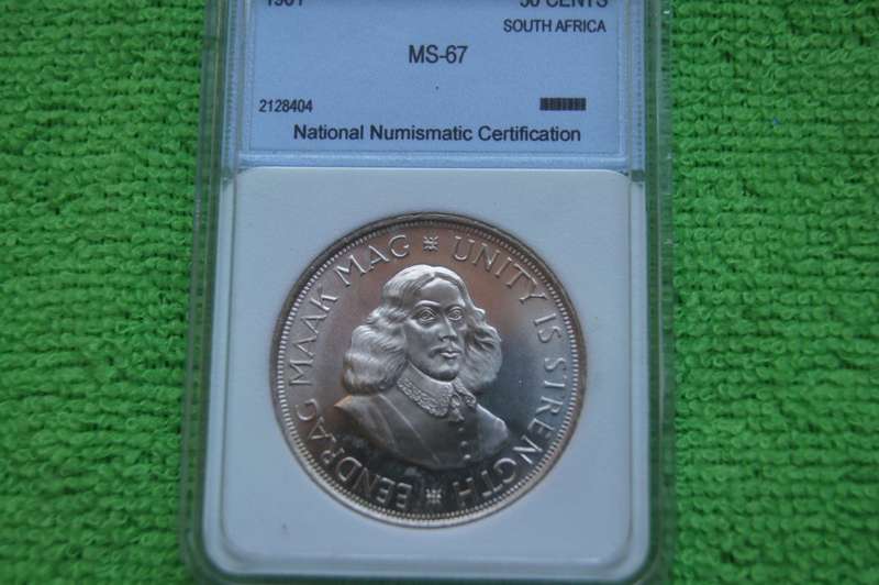 1961 South Africa Silver 50 Cents - MS67