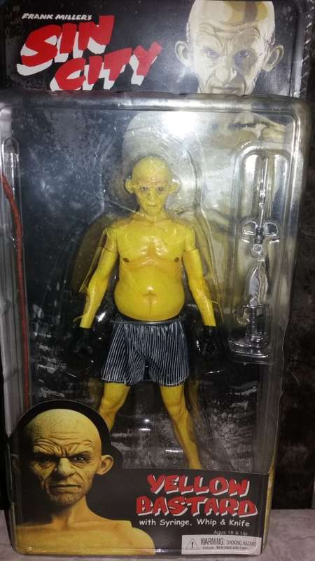 Sin City 2005 Yellow Bastard Figure on Cart