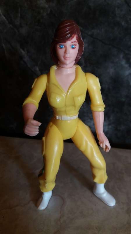 1988 April O'Neil (Blue Stripe on leg) Vintage Figure Teenage Mutant Ninja Turtles