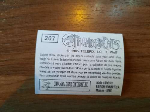 1986 Panini Thundercats Album Sticker #207