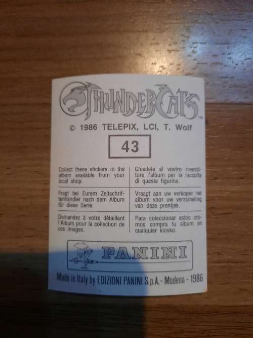 1986 Panini Thundercats Album Sticker #43