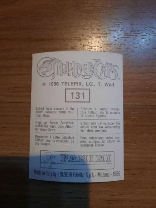 1986 Panini Thundercats Album Sticker #131
