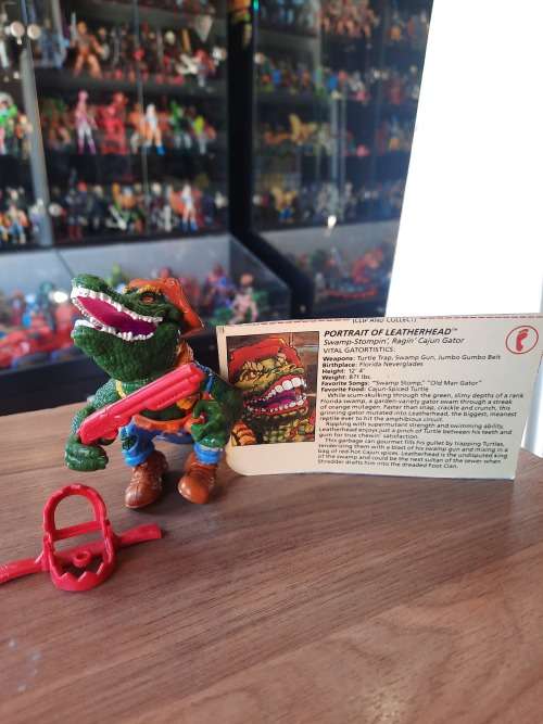 1989 Complete Leatherhead With File Card Vintage Figure Teenage Mutant Ninja Turtles