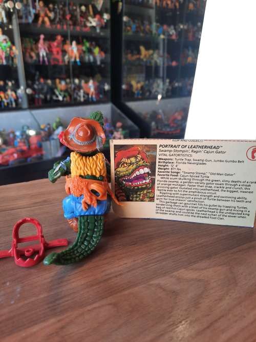 1989 Complete Leatherhead With File Card Vintage Figure Teenage Mutant Ninja Turtles