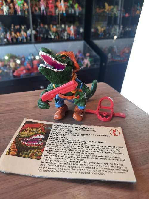 1989 Complete Leatherhead With File Card Vintage Figure Teenage Mutant Ninja Turtles