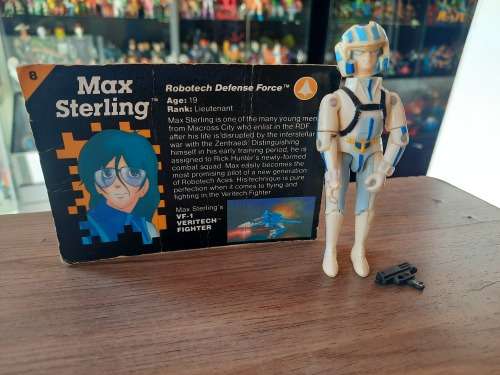 1985 Complete Robotech Max Sterling With Card Cut Out Vintage Figure