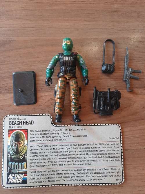 GI Joe 1986 Complete Beach Head With File Card Vintage Figures