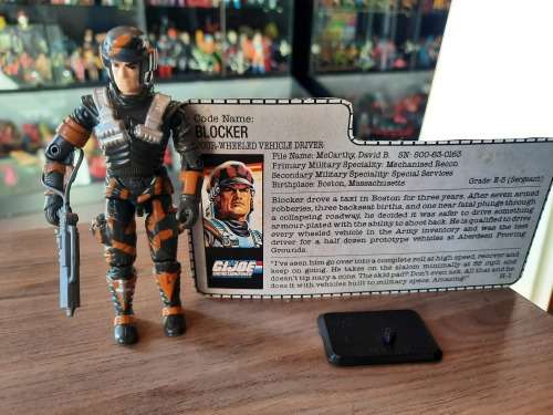 GI Joe 1987 Complete Blocker With File Card Vintage Figures