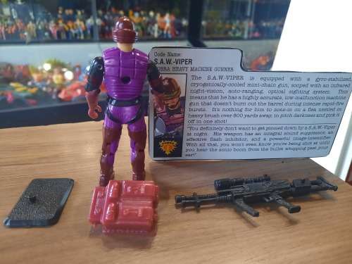 GI Joe 1990 SAW Viper With File Card Vintage Figures