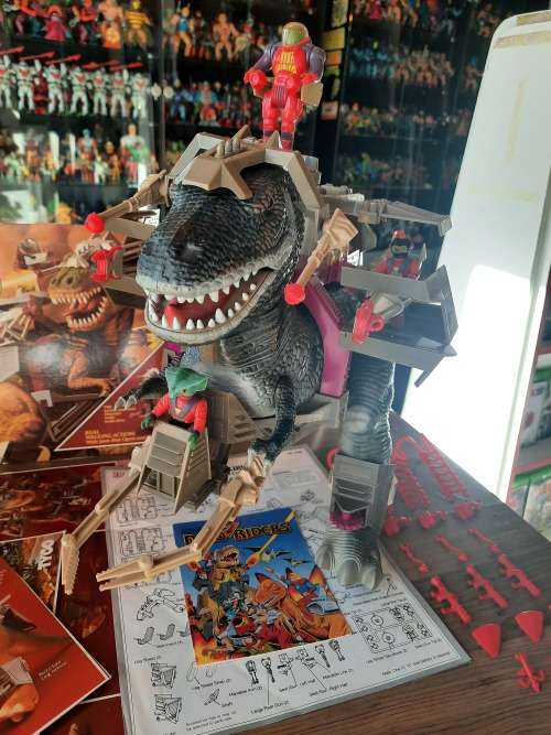 Dino Riders 1987 Complete RARE Tyrannosaurus Rex With Instructions And Box Cut Out Vintage Figure