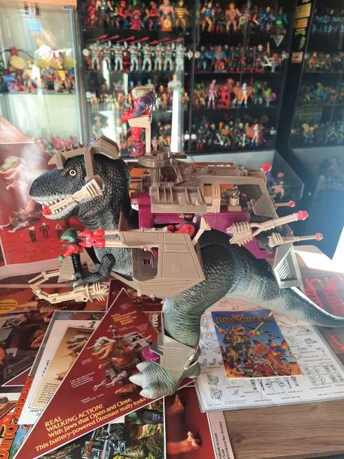 Dino Riders 1987 Complete RARE Tyrannosaurus Rex With Instructions And Box Cut Out Vintage Figure