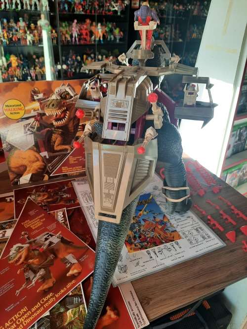 Dino Riders 1987 Complete RARE Tyrannosaurus Rex With Instructions And Box Cut Out Vintage Figure