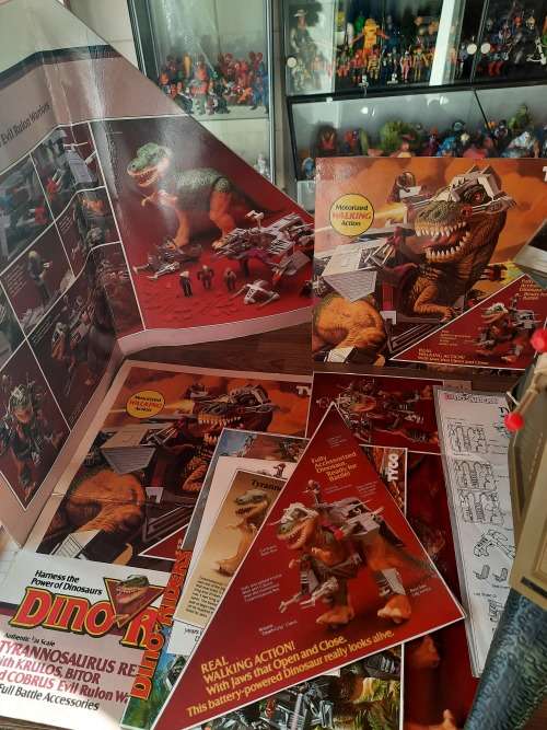 Dino Riders 1987 Complete RARE Tyrannosaurus Rex With Instructions And Box Cut Out Vintage Figure