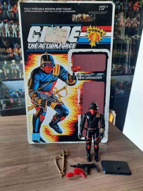GI Joe 1988 Complete Iron Grenadier With Cardback Vintage Figures