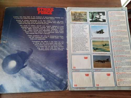 STRIKE FORCE 1982 Sticker Album (A FEW MISSING PAGES)  Vintage Figure
