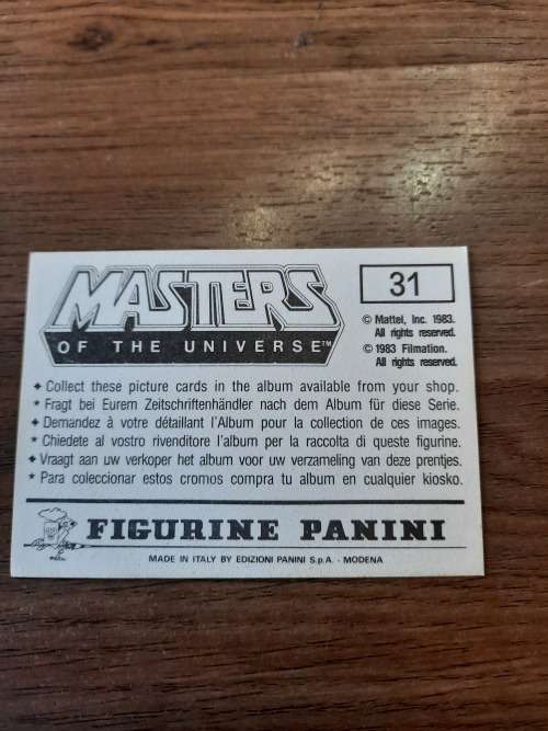 1983 MOTU PANINI STICKER 31 (MOTU) Vintage Figure