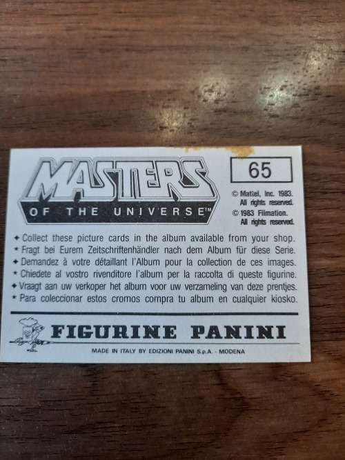 1983 MOTU PANINI STICKER 65 (MOTU) Vintage Figure
