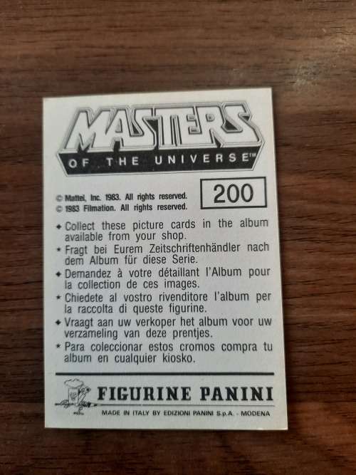 1983 MOTU PANINI STICKER 200 (MOTU) Vintage Figure