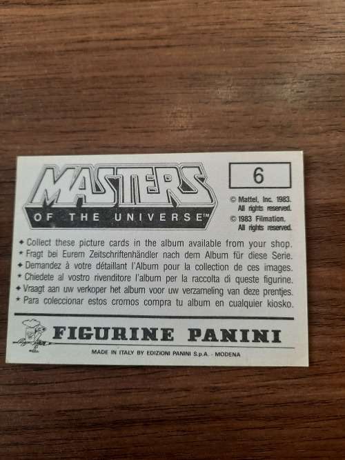 1983 MOTU PANINI STICKER 6 (MOTU) Vintage Figure