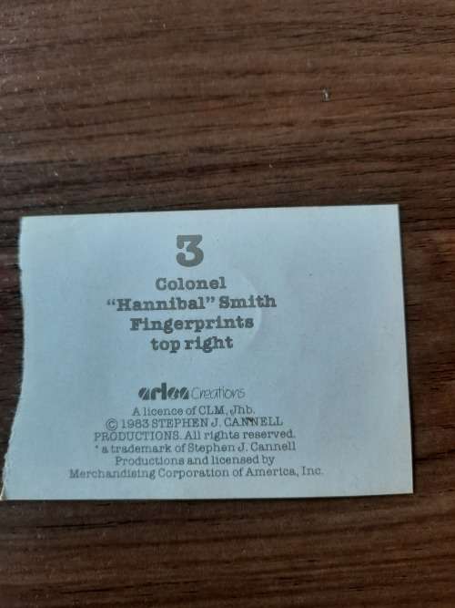 A-Team 1983 Dossier Card 3