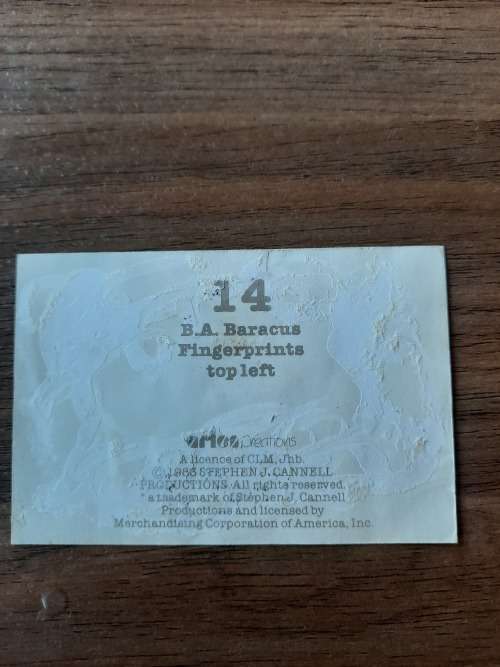 A-Team 1983 Dossier Card 14