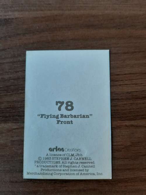A-Team 1983 Dossier Card 78