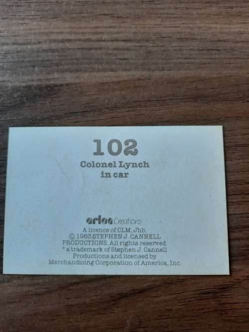 A-Team 1983 Dossier Card 102