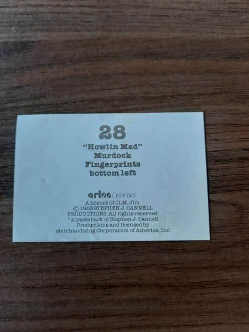 A-Team 1983 Dossier Card 28