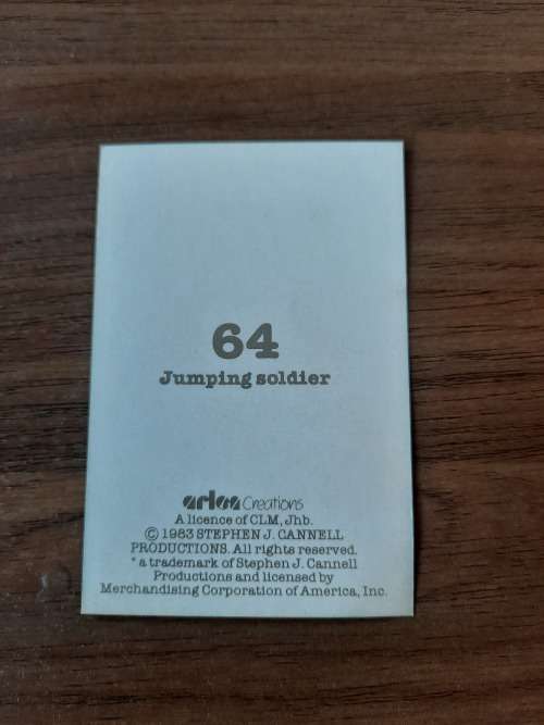 A-Team 1983 Dossier Card 64