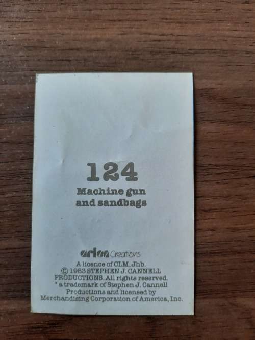 A-Team 1983 Dossier Card 124