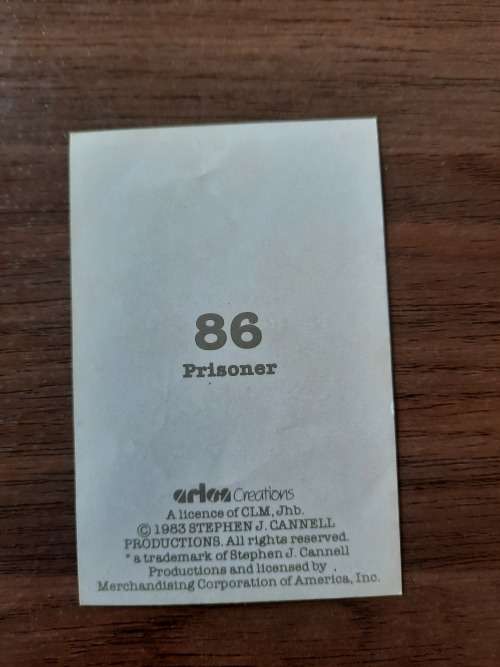 A-Team 1983 Dossier Card 86