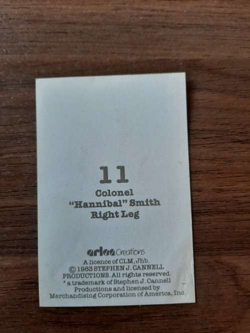 A-Team 1983 Dossier Card 11