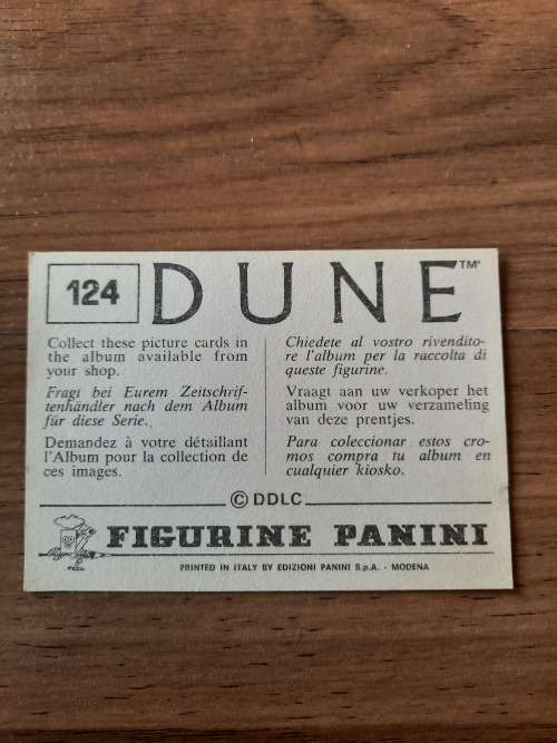 1984 DUNE Panini Sticker 124